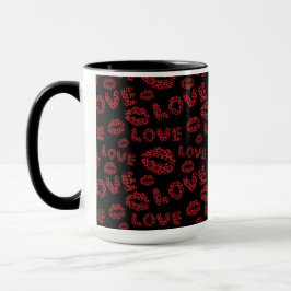 Happy Valentine's Day Love Elegant Red &Black Mugg