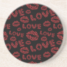 Happy Valentine's Day Love Elegant Red &Black Underlägg