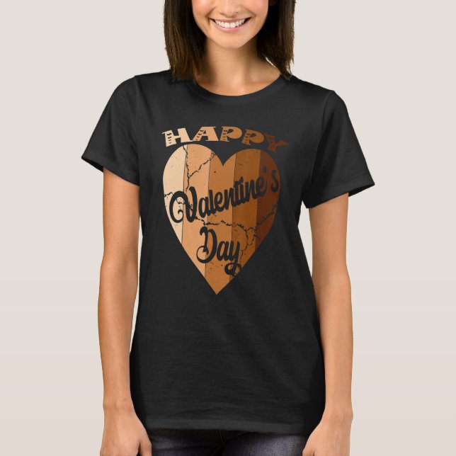 Happy Valentine's Day Melatonin Heart Black Histor T Shirt (Framsida)