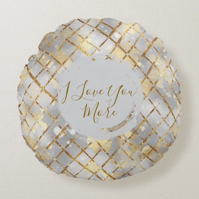 Happy Valentine's Day, Modern, Elegant Luxury Thro Rund Kudde (Framsidan)