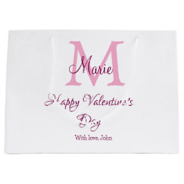Happy valentine's day monogram pink name love girl