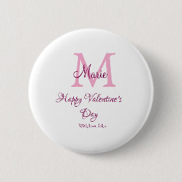 Happy valentine's day monogram pink name love girl knapp