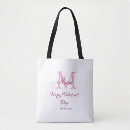 Happy valentine's day monogram pink name love girl tygkasse