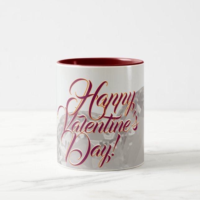 Happy Valentine's Day Mug Två-Tonad Mugg (Center)