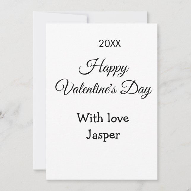 Happy Valentine's day name love simple year stylis Inbjudningar (Framsida)