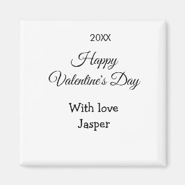 Happy Valentine's day name love simple year stylis Magnet