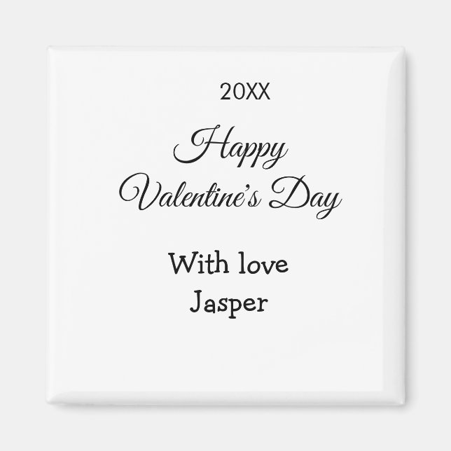 Happy Valentine's day name love simple year stylis Magnet (Framsidan)