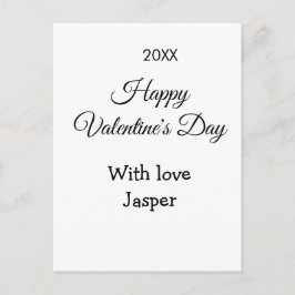 Happy Valentine's day name love simple year stylis Vykort