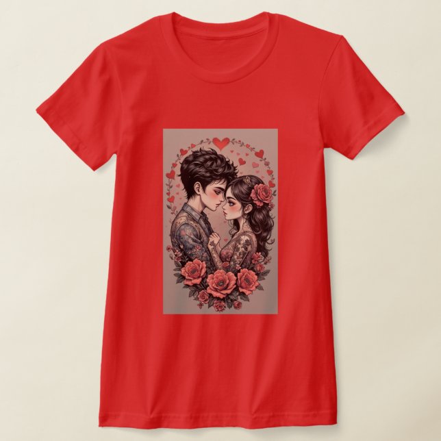 Happy Valentine's Day Personalized Gift T Shirt (Laydown)