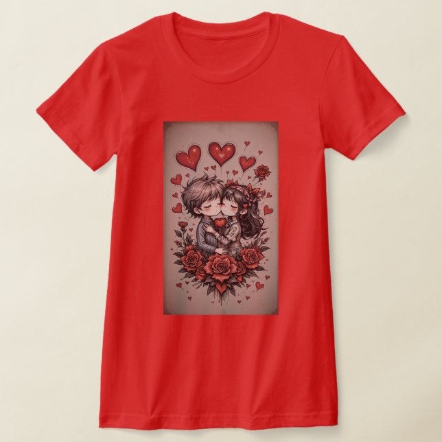 Happy Valentine's Day Personalized Gift T Shirt (Laydown)