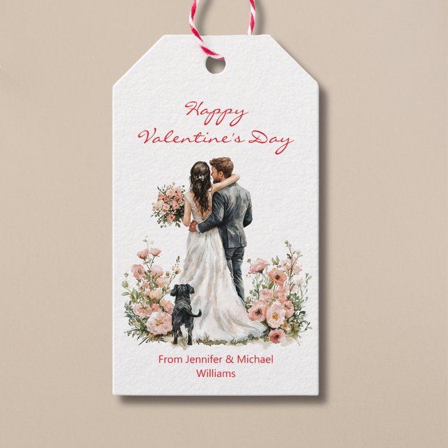 happy valentines day photo illustration newlyweds  presentetikett (Skapare uppladdad)