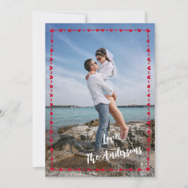Happy Valentine's Day Photo Whimsical Heart Border Julkort