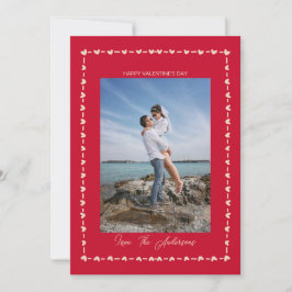 Happy Valentine's Day Photo Whimsical Heart Border Julkort