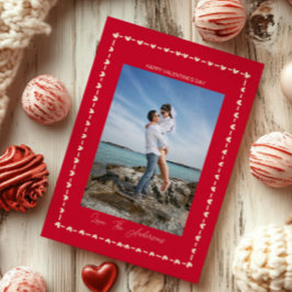 Happy Valentine's Day Photo Whimsical Heart Border Julkort