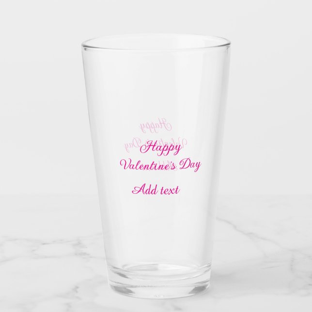 Happy Valentine's day pink text name message Glaskopp (Framsida)