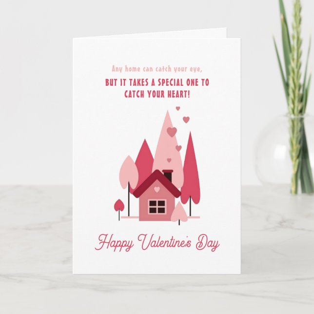 Happy Valentine's Day Real Estate Heart Spruces Helgkort (Framsida)