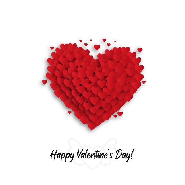 Happy Valentine's Day! red heart card Julkort (Skapare uppladdad)