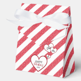 Happy Valentine's Day Red Hearts Chalk Stripes Presentaskar