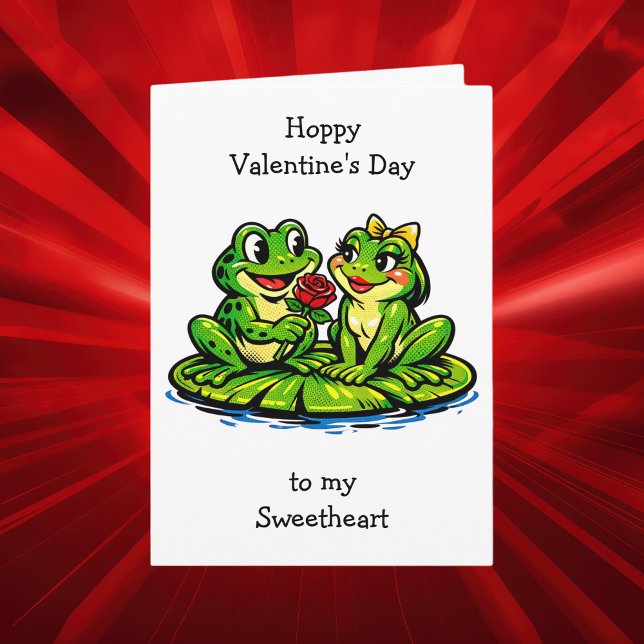 Happy Valentine's Day | Retro Frogs Kort (Skapare uppladdad)