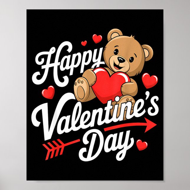 Happy Valentines Day Shirts Women Cute Valentine  Poster (Framsidan)