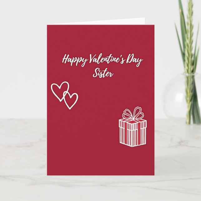 Happy Valentines Day Sister Card Kort (Framsida)