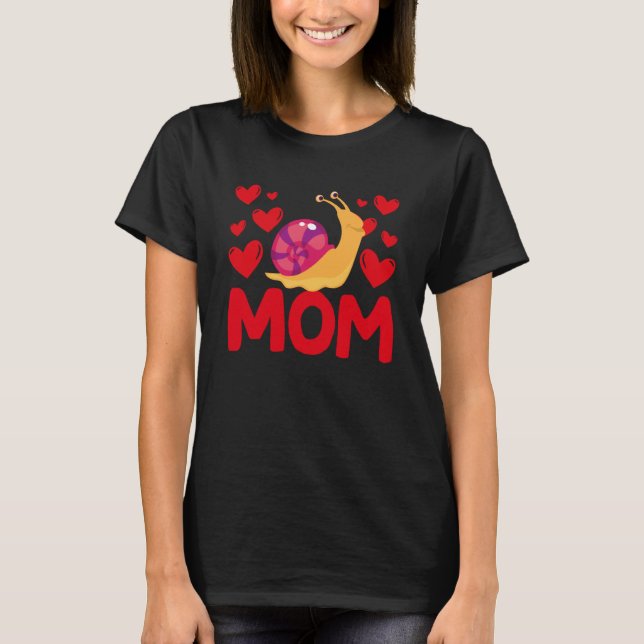 Happy Valentine's Day Snail Mom Mothers Day Valent T Shirt (Framsida)