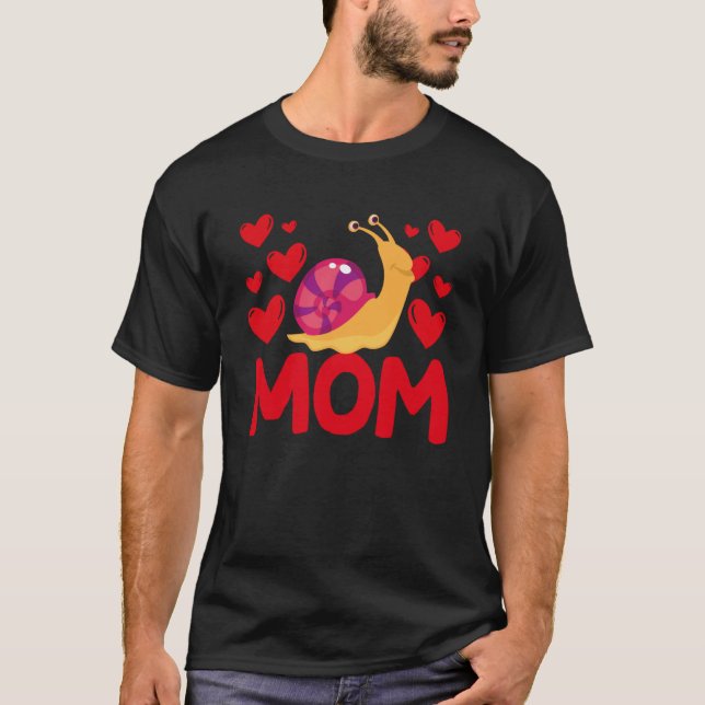Happy Valentine's Day Snail Mom Mothers Day Valent T Shirt (Framsida)