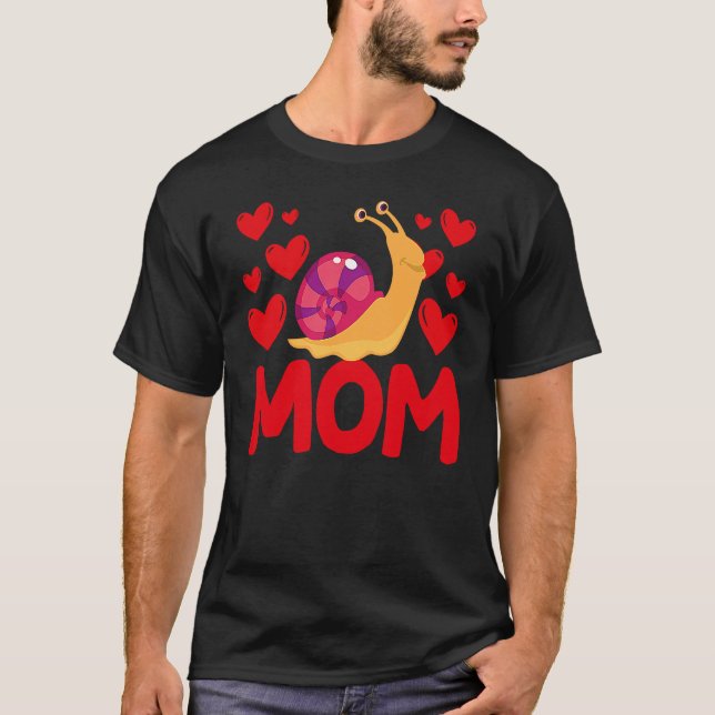 Happy Valentine's Day Snail Mom Mothers Day Valent T Shirt (Framsida)