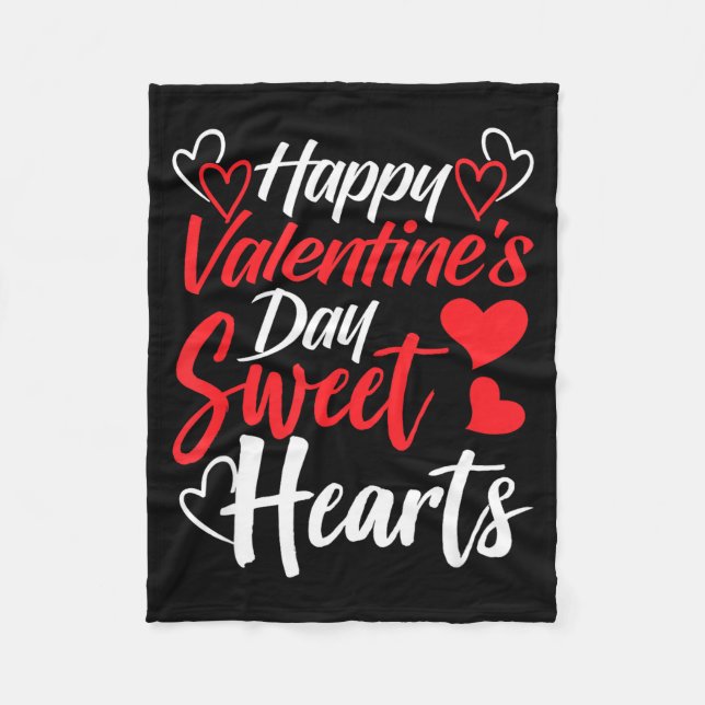 Happy Valentine's Day Sweet Hearts Couples Valenti Fleecefilt (Framsidan)