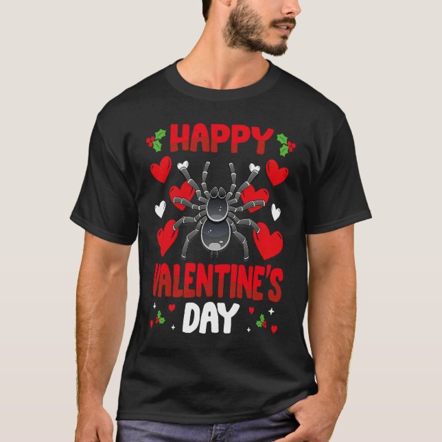 Happy Valentines Day Tarantula Heart Love Animal T Shirt (Framsida)
