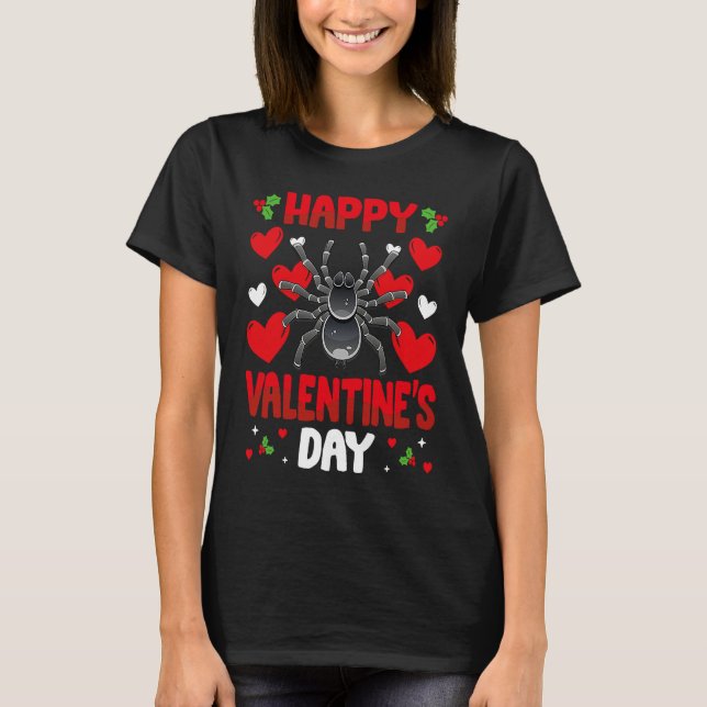 Happy Valentines Day Tarantula Heart Love Animal T Shirt (Framsida)