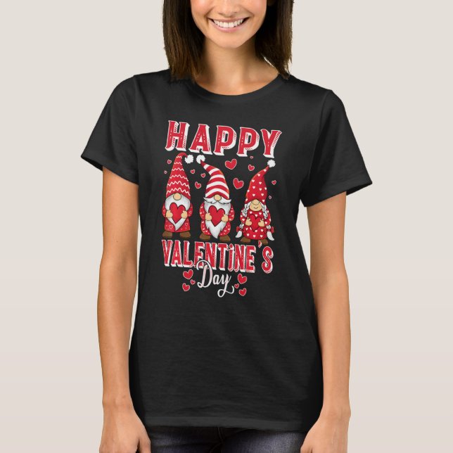 Happy Valentines Day Three Gnomies Best Friends Ma T Shirt (Framsida)