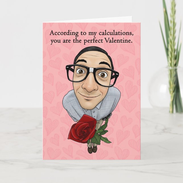 Happy Valentines Day Will You Be Mine Nerdy Geek  Helgkort (Framsida)
