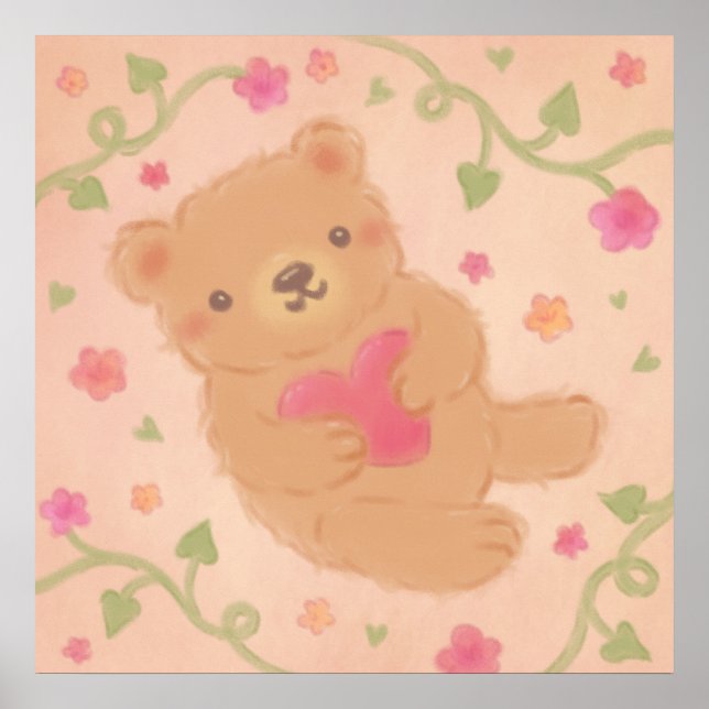 Happy Valentine's Day with Teddy Bear Poster (Framsidan)