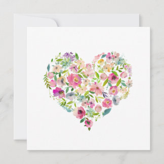 Happy Valentines Day xoxo Pink Floral Heart Art Anteckningskort