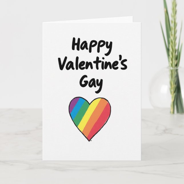 Happy Valentines Gay Card Kort (Framsida)
