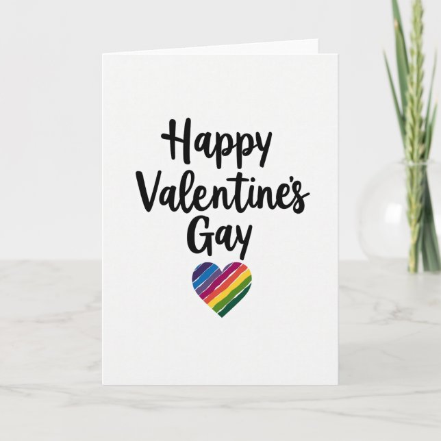 Happy Valentines Gay Pride Card Kort (Framsida)