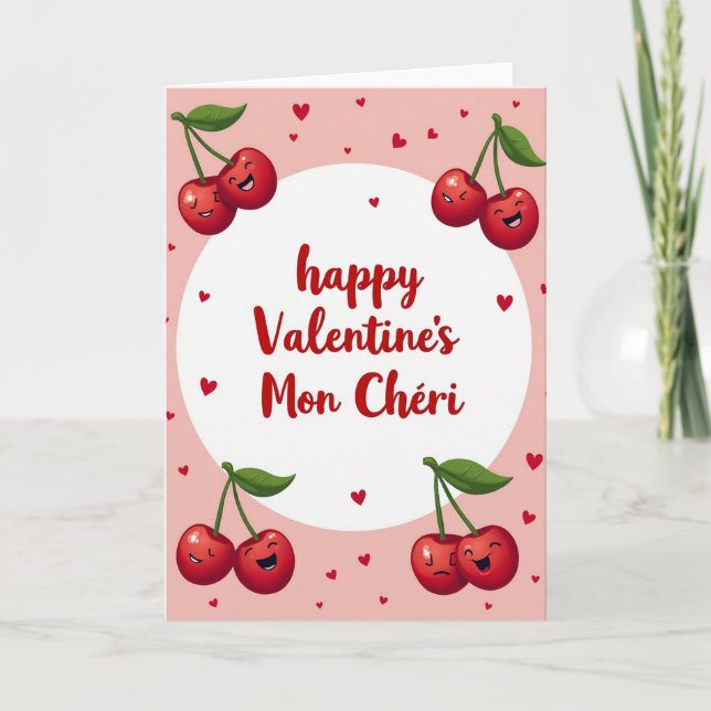 Happy Valentines Mon Cheri Card Kort (Framsida)