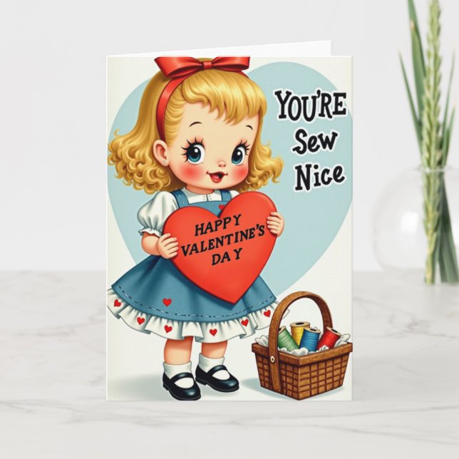 Happy Valentines Sew Nice Card Kort (Framsida)