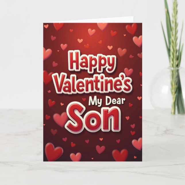 Happy Valentines Son Card Kort (Framsida)