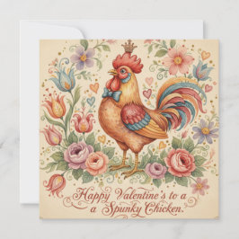 Happy Valentine's Spunky Chicken! Julkort