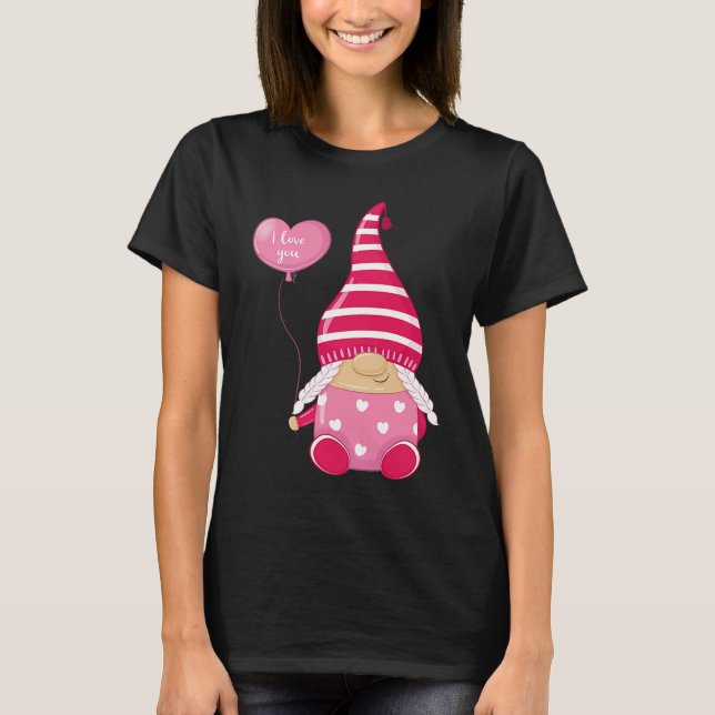 Happy Valentineu2019s Day Female Gnome I Love You T Shirt (Framsida)