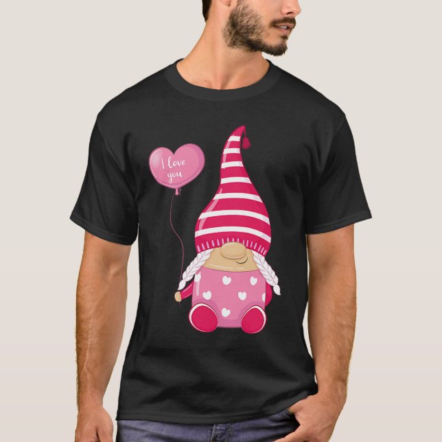 Happy Valentineu2019s Day Female Gnome I Love You T Shirt (Framsida)