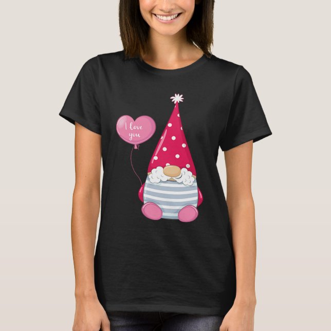 Happy Valentineu2019s Day Male Gnome with I Love Y T Shirt (Framsida)