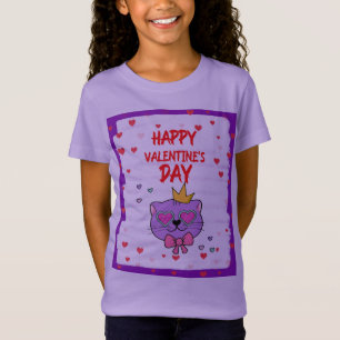 HAPPY VALENTINS DAG MED CUTE CAT T SHIRT