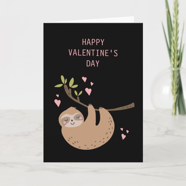 HAPPY VALENTINS DAG | Sweet Heart Sloth Helgkort (Framsida)