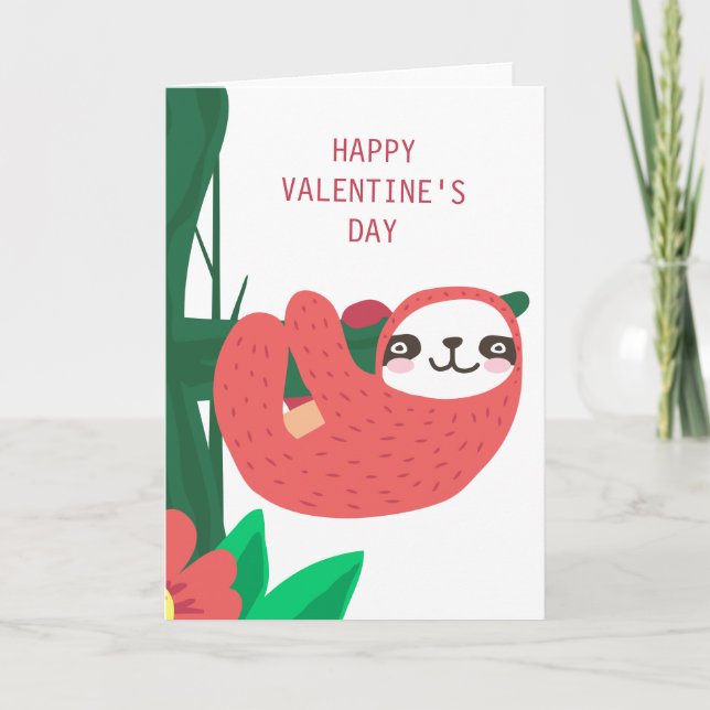 HAPPY VALENTINS DAG | Sweet Heart Sloth Helgkort (Framsida)