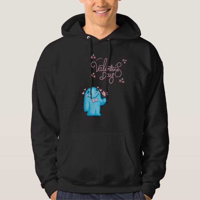 HAPPY VALENTINS DAG, VALENTINMONSTER HOODIE (Framsida)