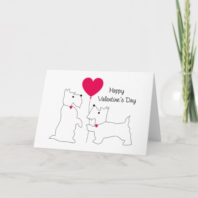 HAPPY VALENTINS DAG | Westies Doggies Kort (Framsida)