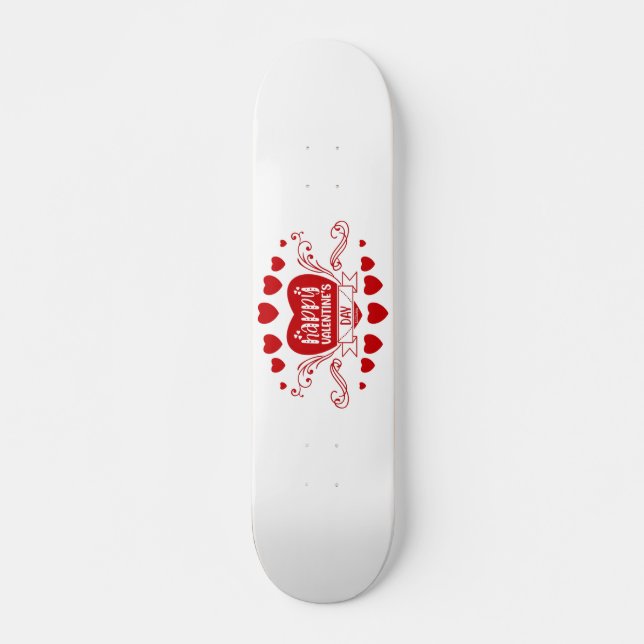 HAPPY VALENTINS DAGS, söt valentinpresent Mini Skateboard Bräda 18,5 Cm (Framsida)